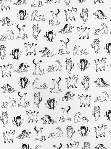 Cat cotton fabric - yoga, fun