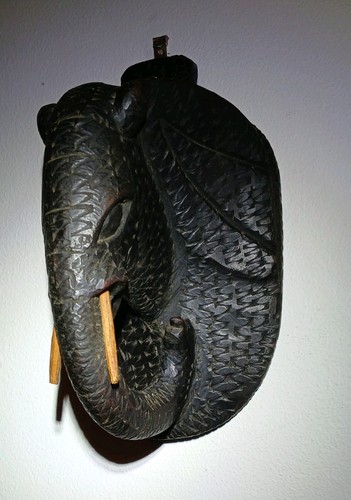 Hand carved ebony elephant - ebony,