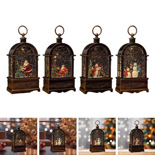 Christmas snow globes - snow, lantern