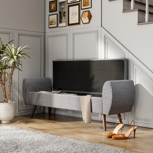 Large upholstered bed - bed, end
