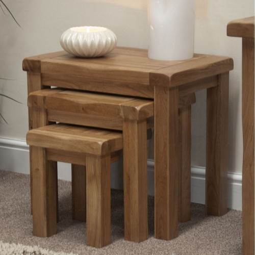 Rustic oak nest tables - of, 3