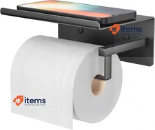 susswiff Toilet paper holder without drilling toilet paper holder Black