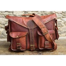 Retro Real Men's Leather Messenger Shoulder Bag Laptop Case Briefcase Attache