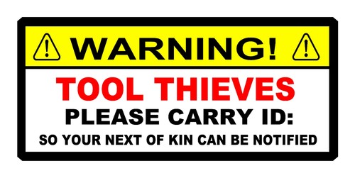 Funny toolbox sticker - funny, warning
