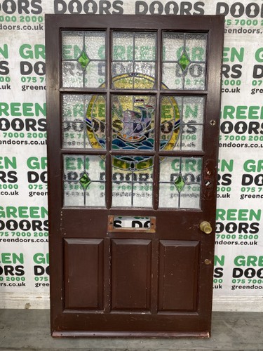 Stained glass door ship - stained,