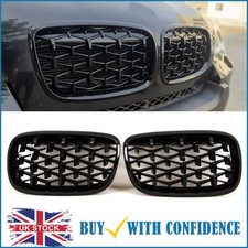 Diamond Meteor Style BMW X5 E70 X6 E71 2007-14 Front Kidney Grilles Gloss Black