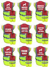 HORSE RIDING HI VIS RED/YELLOW VEST, WAISTCOAT, EQUESTRIAN, HORSE AND RIDER