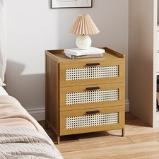 3 Drawer Wooden Bedroom Bedside Cabinet Furniture Storage Nightstand Side Table