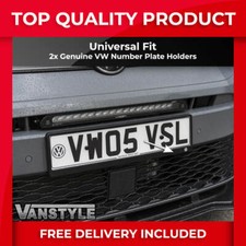 FITS VW GENUINE VW LOGO UNIVERSAL NUMBER PLATE HOLDER SURROUND COVERS PAIR X2