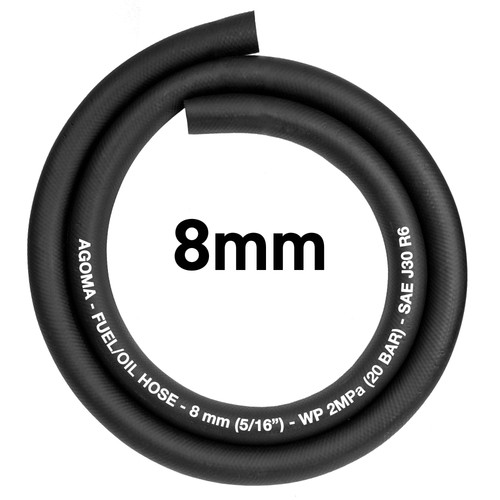 Rubber 8mm braided fuel - braided, oil