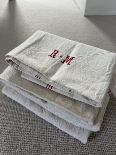 Vintage french linen napkins - vintage,