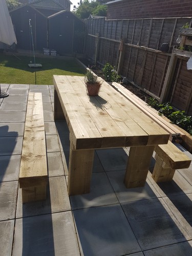 Railway sleeper table get - railway,