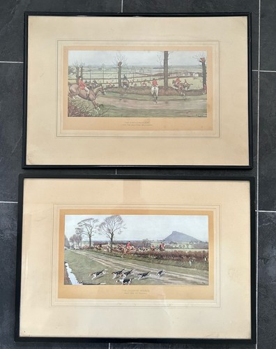 Framed fox hunting - fox, prints