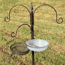 Metal Bird Feeding Station Stand Garden Wild Birds Feeders with Stabilizer Stand
