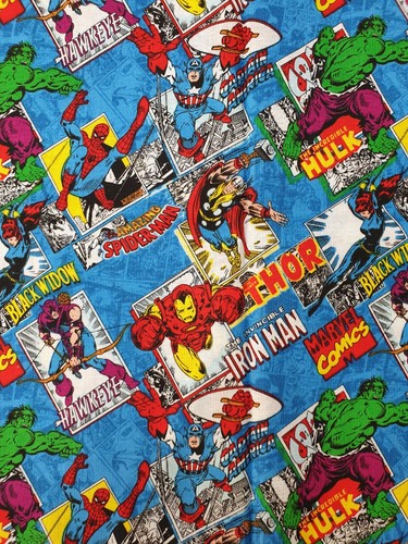 Avengers blue fabric end of - fabric,