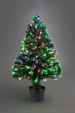 Christmas Tree Pre-Lit Green Fiber Optic LED Lights Xmas Home Festive Decor 2FT