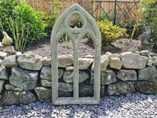 VINTAGE LARGE  CHURCH DOUBLE ARCH  GARDEN ENGLISH STONE ( DELIVERY AVAILABLE)
