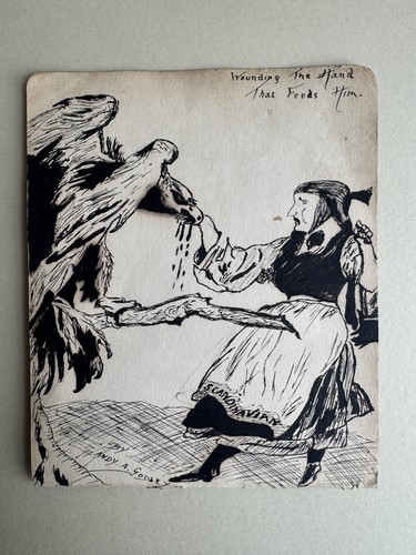 Original pen ink folk art - pen,