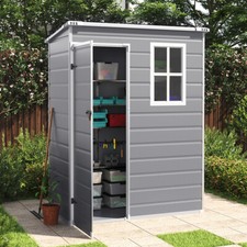 Plastic Garden Storage Shed Tools House 5x4 5x3 6x4.4FT Outdoor Storage Sheds
