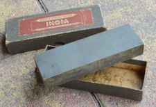 Antique Vintage India Oilstone Norton Sharpening Stone + Box