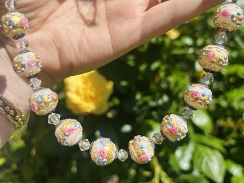 Vintage venetian white pink - vintage,