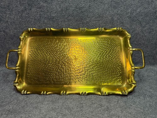 Vintage brass serving tray - vintage,