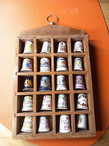 Wooden thimble display case - display,