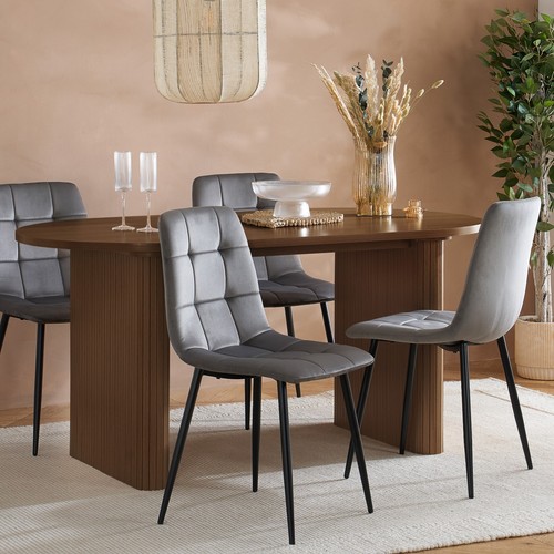 Axel oval fluted dining table - axel,