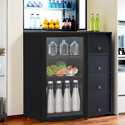 Small beverage fridge - beverage, clear