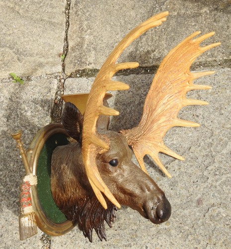 Vintage plastic moose head - moose,