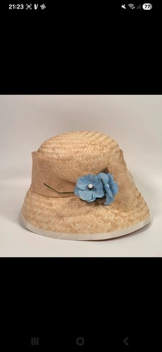 Vintage cloche summer straw - cloche,