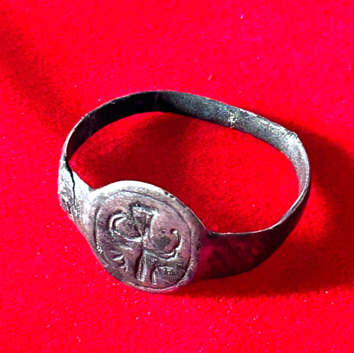 Antique medieval silver signet - antique,