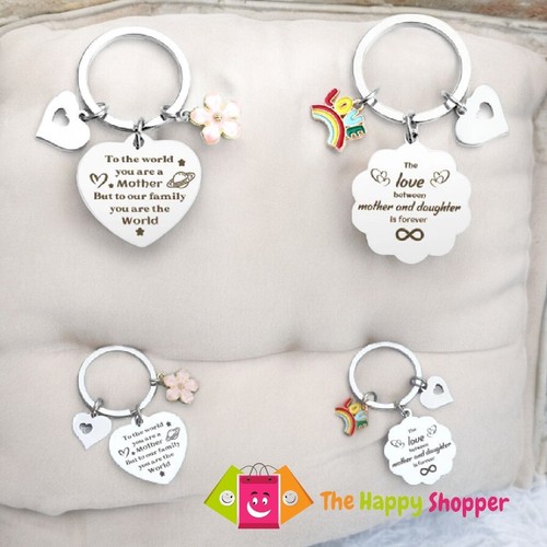 Silver mum keyring - silver,