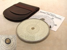 1930's Fowlers Magnum Long Scale calculator in leather case