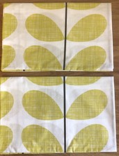 2 Pillowcases Handcrafted W/ New Orla Kiely Stem Scribble Yellow Cotton Percale