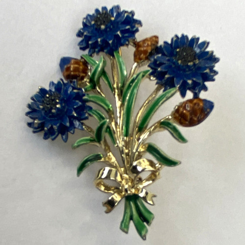 Brooch vintage enamelled - brooch,
