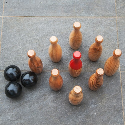 Garden skittles wooden - garden,