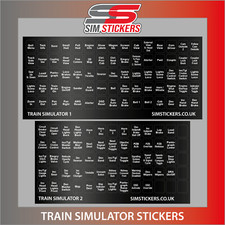 BLACK Stickers for Train Simulator Keyboard/Button Box Set of 2