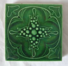 GORGEOUS PILKINGTON 3 INCH ANTIQUE TILE ART NOUVEAU