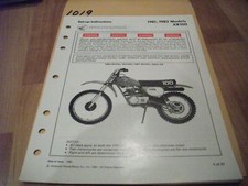 1981 1982 Honda XR100 Dealer Assembly Set Up Instructions Manual