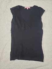Easel Women's Size Xs Black Sleeveless Stretch Shirt N1#44