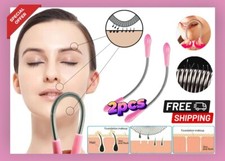 2Pcs Epilator Spring Facial Threading Hair Remover Removal Womens Stick Wand UK