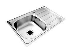 large single bowl stainless steel inset kitchen sink reversible with waste kit
