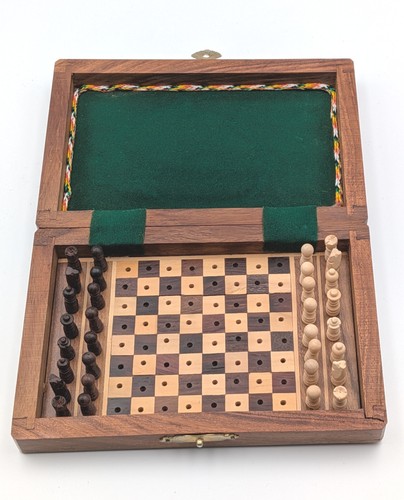 Travel minature wooden chess - wooden,