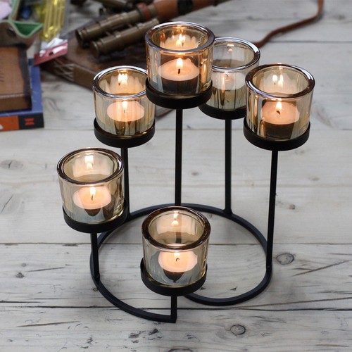 Centrepiece iron votive candle - iron,