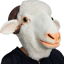 Creepyparty Partyhop Sheep Mask Animal Latex Full Head Realistic Goat Masks Cute