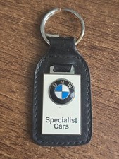 Keyring Key Ring - Vintage BMW Specialist Cars Leather Key Fob