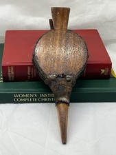 Antique Oak Leather And Brass