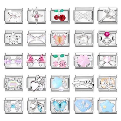 Zircon italian charms fits 9mm - zircon,
