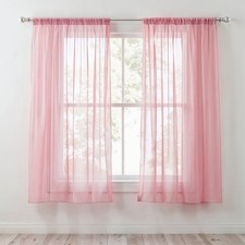 Pairs Plain Voile Net Curtain